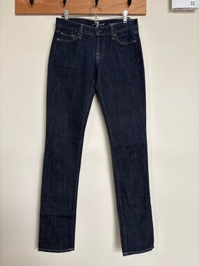 7 For All Mankind Roxanne Jeans 26 Dark Wash Low Rise Stretch Denim